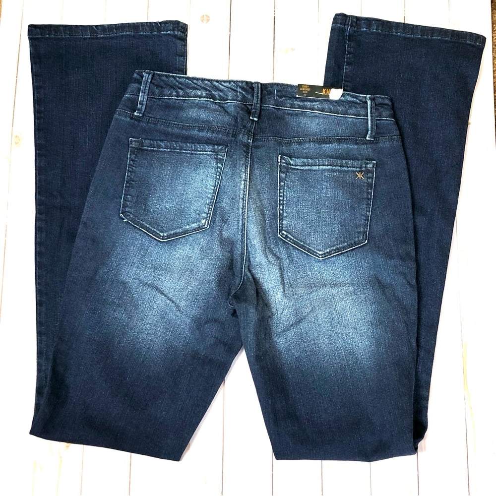 Khloe Kardahian Premium Denim. Dark Wash Curvy Slim Bootcut. Size 10 - Picture 2 of 11